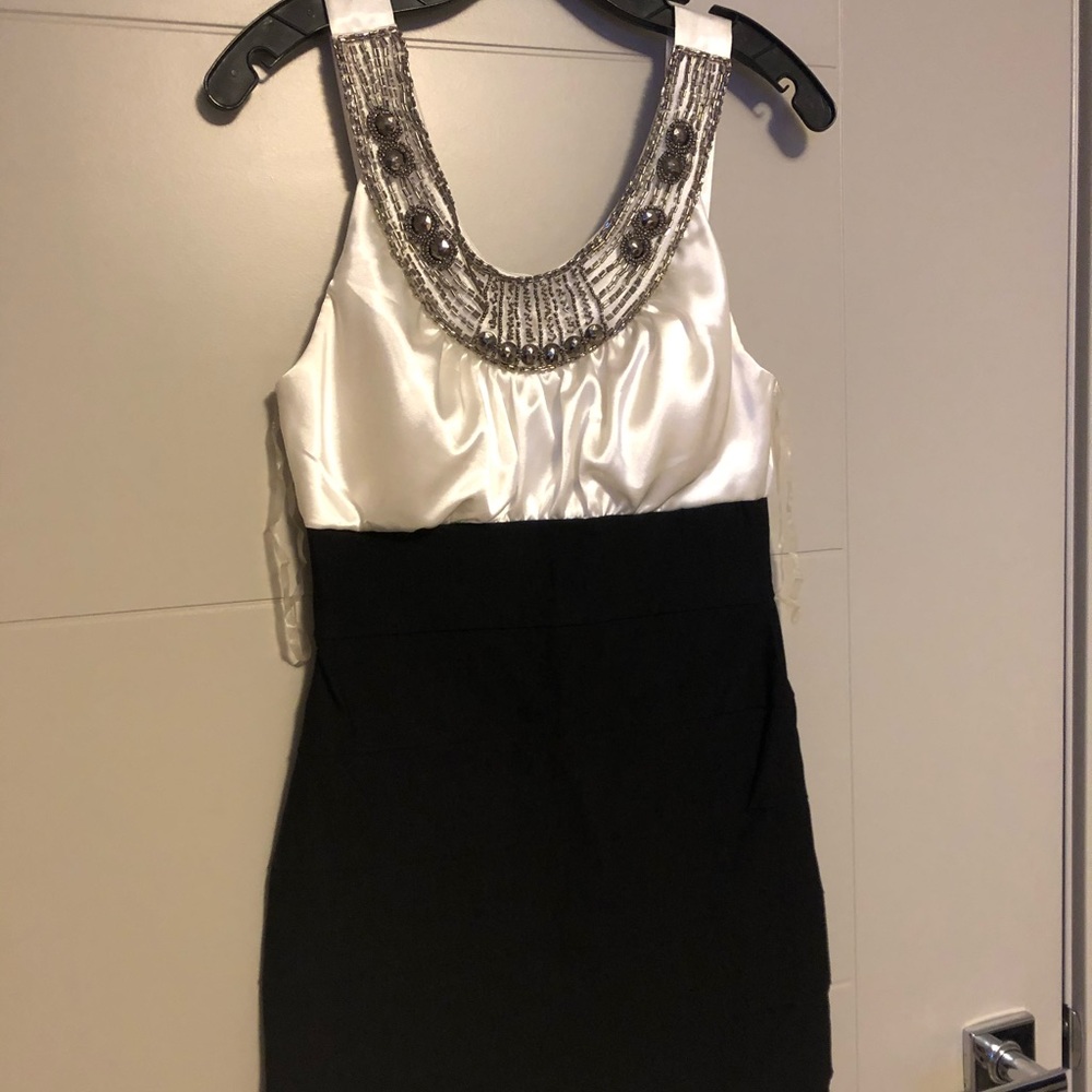 Ivory and Black Dress